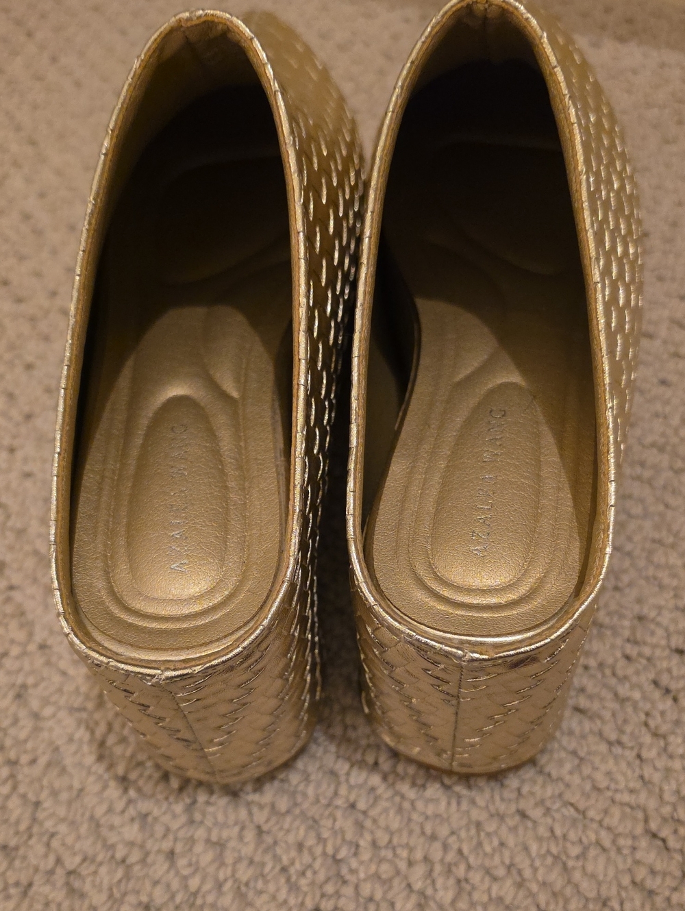 Metallic Gold Woven Ballet Flats for Women - Picture 2 of 6